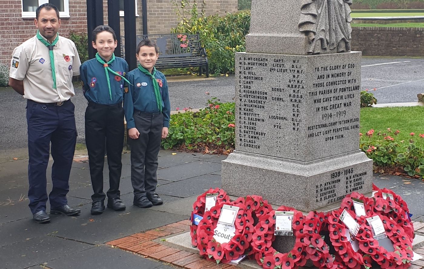 Scouts at Ponteland War Memorial